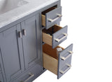 Wilson 42" Grey Bathroom Vanity with White Carrara Marble Countertop Laviva 313ANG-42G-WC