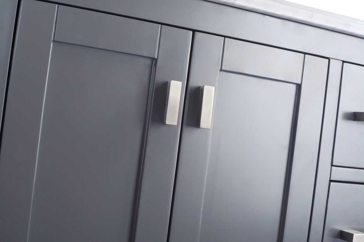 Wilson 42" Grey Bathroom Vanity with White Carrara Marble Countertop Laviva 313ANG-42G-WC