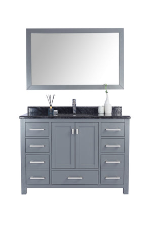 Wilson 48" Grey Bathroom Vanity with Black Wood Marble Countertop Laviva 313ANG-48G-BW