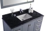 Wilson 48" Grey Bathroom Vanity with Black Wood Marble Countertop Laviva 313ANG-48G-BW