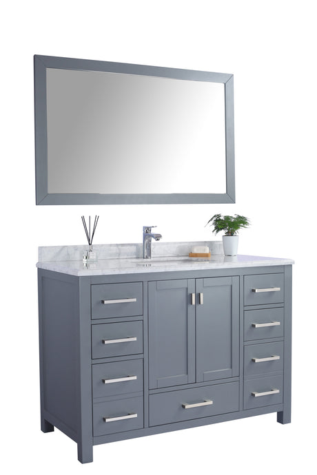 Wilson 48" Grey Bathroom Vanity with White Carrara Marble Countertop Laviva 313ANG-48G-WC