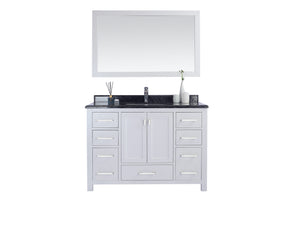 Wilson 48" White Bathroom Vanity with Black Wood Marble Countertop Laviva 313ANG-48W-BW