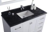 Wilson 48" White Bathroom Vanity with Black Wood Marble Countertop Laviva 313ANG-48W-BW