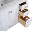 Wilson 48" White Bathroom Vanity with Black Wood Marble Countertop Laviva 313ANG-48W-BW