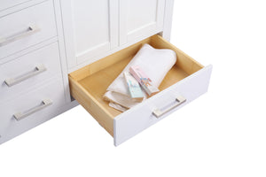 Wilson 60" White Double Sink Bathroom Vanity with Matte White VIVA Stone Solid Surface Countertop Laviva 313ANG-60W-MW