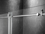 Frameless Sliding Shower Door, 76-in. x 60-in. Glass Shower Door, Shower Glass Door with Clear Tempered Glass in Chrome Finish
