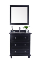 Luna 30" Espresso Bathroom Vanity with Black Wood Marble Countertop Laviva 313DVN-30E-BW