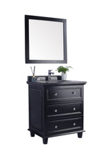 Luna 30" Espresso Bathroom Vanity with Black Wood Marble Countertop Laviva 313DVN-30E-BW