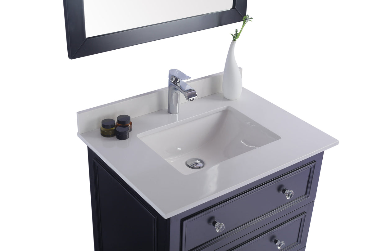 Luna 30" Espresso Bathroom Vanity with White Quartz  Countertop Laviva 313DVN-30E-WQ