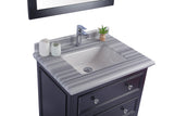 Luna 30" Espresso Bathroom Vanity with White Stripes Marble Countertop Laviva 313DVN-30E-WS