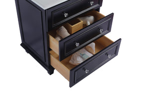Luna 30" Espresso Bathroom Vanity with White Stripes Marble Countertop Laviva 313DVN-30E-WS