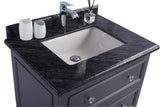 Luna 30" Maple Grey Bathroom Vanity with Black Wood Marble Countertop Laviva 313DVN-30G-BW