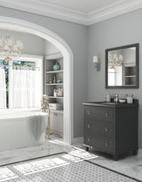 Luna 30" Maple Grey Bathroom Vanity with Black Wood Marble Countertop Laviva 313DVN-30G-BW