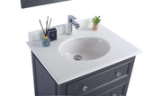 Luna 30" Maple Grey Bathroom Vanity with Pure White Phoenix Stone Countertop Laviva 313DVN-30G-PW