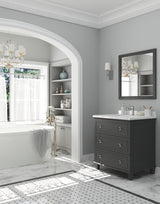 Luna 30" Maple Grey Bathroom Vanity with White Carrara Marble Countertop Laviva 313DVN-30G-WC