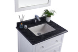 Luna 30" White Bathroom Vanity with Black Wood Marble Countertop Laviva 313DVN-30W-BW