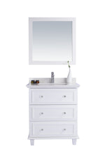 Luna 30" White Bathroom Vanity with White Quartz Countertop Laviva 313DVN-30W-WQ