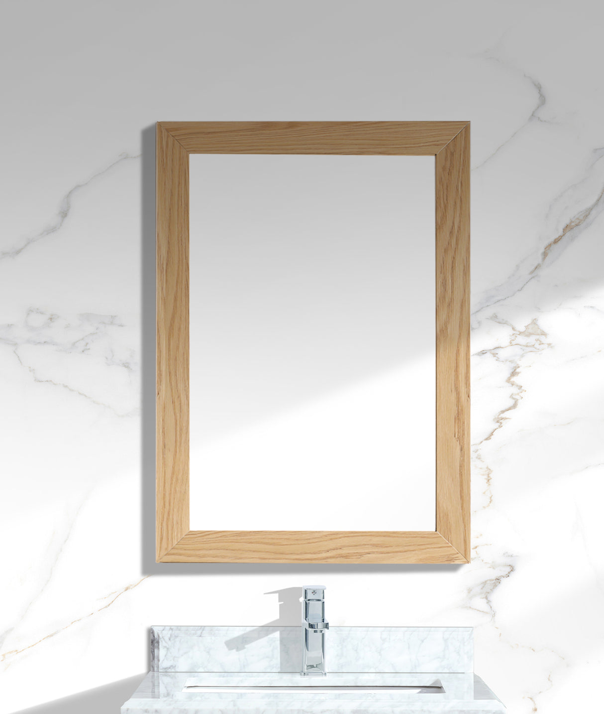 Sterling 24" Framed Rectangular California White Oak Mirror Laviva 313FF-2430CO