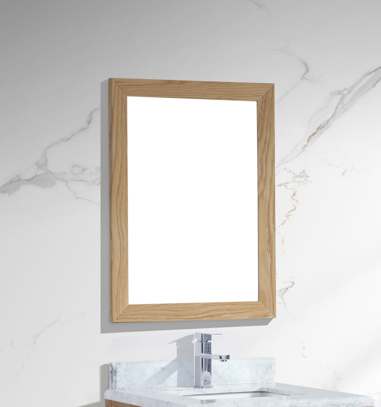 Sterling 24" Framed Rectangular California White Oak Mirror Laviva 313FF-2430CO