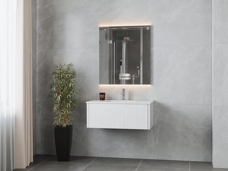 Legno 36" Alabaster White Bathroom Vanity with Matte White VIVA Stone Solid Surface Countertop Laviva 313LGN-36AW-MW