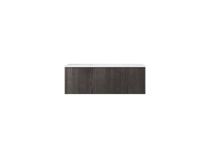 Legno 42" Carbon Oak Bathroom Vanity with Matte White VIVA Stone Solid Surface Countertop Laviva 313LGN-42CR-MW