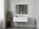 Legno 48" Alabaster White Bathroom Vanity with Matte White VIVA Stone Solid Surface Countertop Laviva 313LGN-48AW-MW