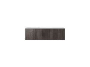 Legno 48" Carbon Oak Bathroom Vanity with Matte White VIVA Stone Solid Surface Countertop Laviva 313LGN-48CR-MW