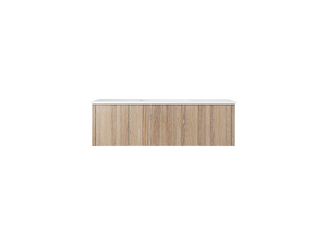 Legno 48" Weathered Grey Bathroom Vanity with Matte White VIVA Stone Solid Surface Countertop Laviva 313LGN-48WG-MW