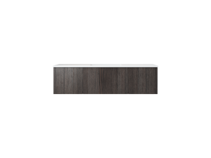 Legno 54" Carbon Oak Bathroom Vanity with Matte White VIVA Stone Solid Surface Countertop Laviva 313LGN-54CR-MW