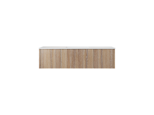 Legno 54" Weathered Grey Bathroom Vanity with Matte White VIVA Stone Solid Surface Countertop Laviva 313LGN-54WG-MW