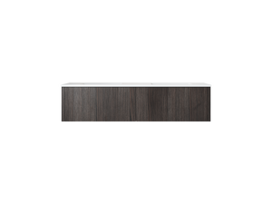 Legno 60" Carbon Oak Double Sink Bathroom Vanity with Matte White VIVA Stone Solid Surface Countertop Laviva 313LGN-60DCR-MW