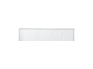 Legno 66" Alabaster White Bathroom Vanity with Matte White VIVA Stone Solid Surface Countertop Laviva 313LGN-66AW-MW