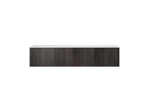 Legno 66" Carbon Oak Bathroom Vanity with Matte White VIVA Stone Solid Surface Countertop Laviva 313LGN-66CR-MW