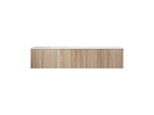 Legno 66" Weathered Grey Bathroom Vanity with Matte White VIVA Stone Solid Surface Countertop Laviva 313LGN-66WG-MW