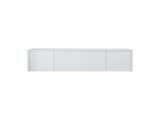 Legno 72" Alabaster White Single Sink Bathroom Vanity with Matte White VIVA Stone Solid Surface Countertop Laviva 313LGN-72CAW-MW