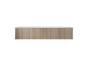 Legno 72" Weathered Grey Single Sink Bathroom Vanity with Matte White VIVA Stone Solid Surface Countertop Laviva 313LGN-72CWG-MW