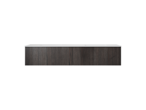 Legno 72" Carbon Oak Double Sink Bathroom Vanity with Matte White VIVA Stone Solid Surface Countertop Laviva 313LGN-72DCR-MW