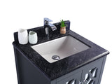 Mediterraneo 24" Grey Bathroom Vanity with Black Wood Marble Countertop Laviva 313MKSH-24G-BW