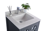 Mediterraneo 24" Grey Bathroom Vanity with White Quartz Countertop Laviva 313MKSH-24G-WQ