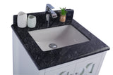 Mediterraneo 24" White Bathroom Vanity with Black Wood Marble Countertop Laviva 313MKSH-24W-BW