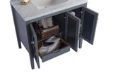 Mediterraneo 36" Grey Bathroom Vanity with White Carrara Marble Countertop Laviva 313MKSH-36G-WC