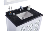 Mediterraneo 36" White Bathroom Vanity with Black Wood Marble Countertop Laviva 313MKSH-36W-BW
