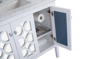 Mediterraneo 36" White Bathroom Vanity with Black Wood Marble Countertop Laviva 313MKSH-36W-BW