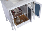 Mediterraneo 36" White Bathroom Vanity with Black Wood Marble Countertop Laviva 313MKSH-36W-BW