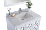 Mediterraneo 36" White Bathroom Vanity with White Carrara Marble Countertop Laviva 313MKSH-36W-WC