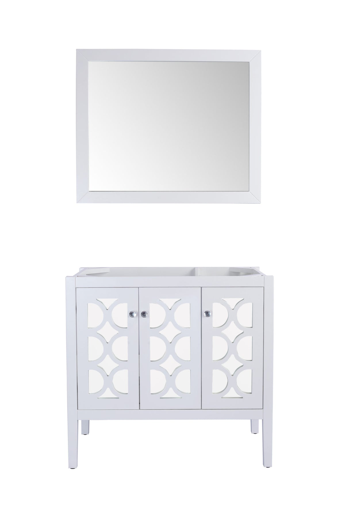 Mediterraneo 36" White Bathroom Vanity Cabinet Laviva 313MKSH-36W