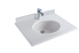 Forever 30" Single Hole Pure White Phoenix Stone Countertop with Oval Ceramic Sink Laviva 313RD1H-30-PW