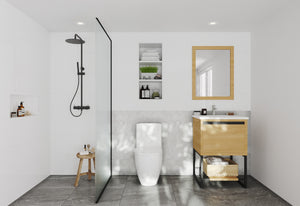 Alto 24" California White Oak Bathroom Vanity with Matte White VIVA Stone Solid Surface Countertop Laviva 313SMR-24CO-MW