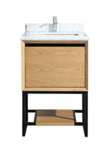 Alto 24" California White Oak Bathroom Vanity with White Carrara Marble Countertop Laviva 313SMR-24CO-WC