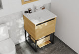 Alto 24" California White Oak Bathroom Vanity with White Quartz Countertop Laviva 313SMR-24CO-WQ